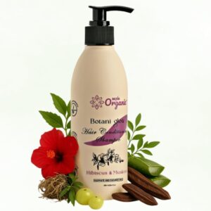 Ecovibez Botani Glow Hair Conditioning Shampoo – With Hibiscus, Bhringraj, Aloe Vera & Amla | Reduces Hair Fall, Restores Smoothness & Healthy Shine, Anti-Dandruff| Paraben-Free