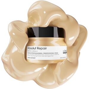 L'Oréal Ecovibez Absolut Repair Mask for Dry & Damaged Hair - 250ml | Professional mask for Strengthening and Repairing Hair, With Protein & Omega-9, For Men & Women