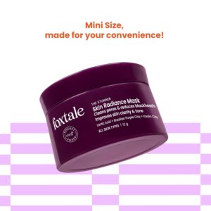 Ecovibez foxtale De-Tan Face Mask for Glowing Skin | Mini Pack for Travel | Clay Mask with Lactic Acid for Tan Removal, Reduction in Blackheads, Instant Brightening | New-Age Ubtan Face Pack for All Skin Types | Men & Women – 12g